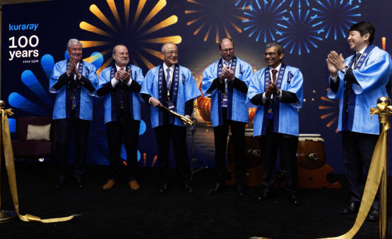 Leadership across the AIS division celebrating the opening of Kuraray’s Middle East office in Dubai, UAE, 2026. 