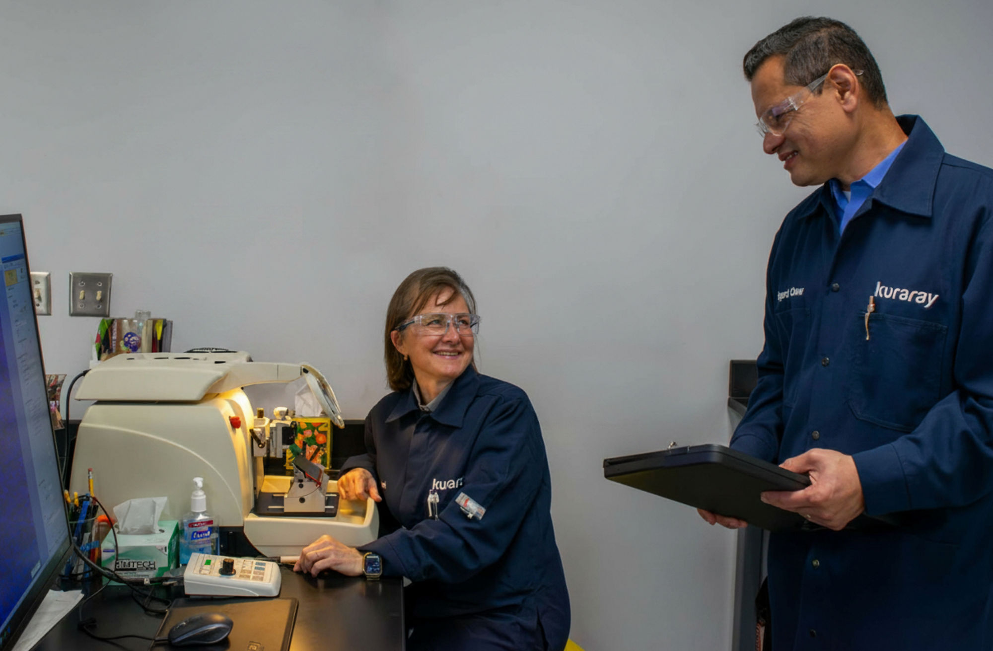 Edgard Chow pictured with Jerri Darr at the KRTC Laboratory, Pasadena, TX 