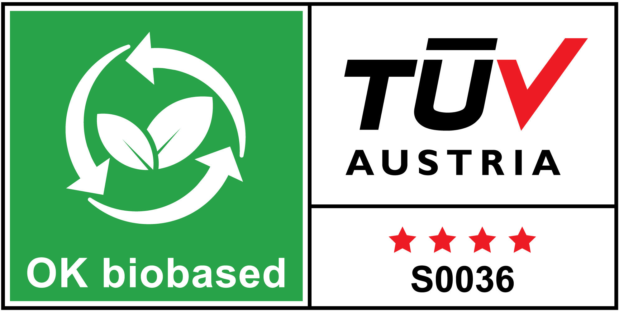 TUV AUSTRIA：OK biobased  4 Star