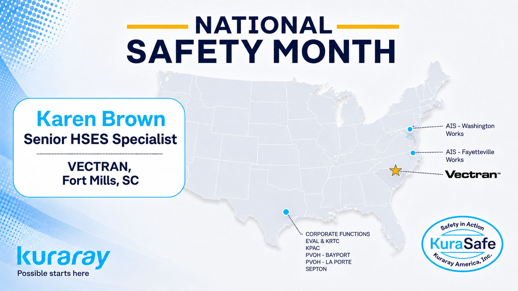 Kuraray America's VECTRAN Site Reinforces Safety Excellence with KuraSafe