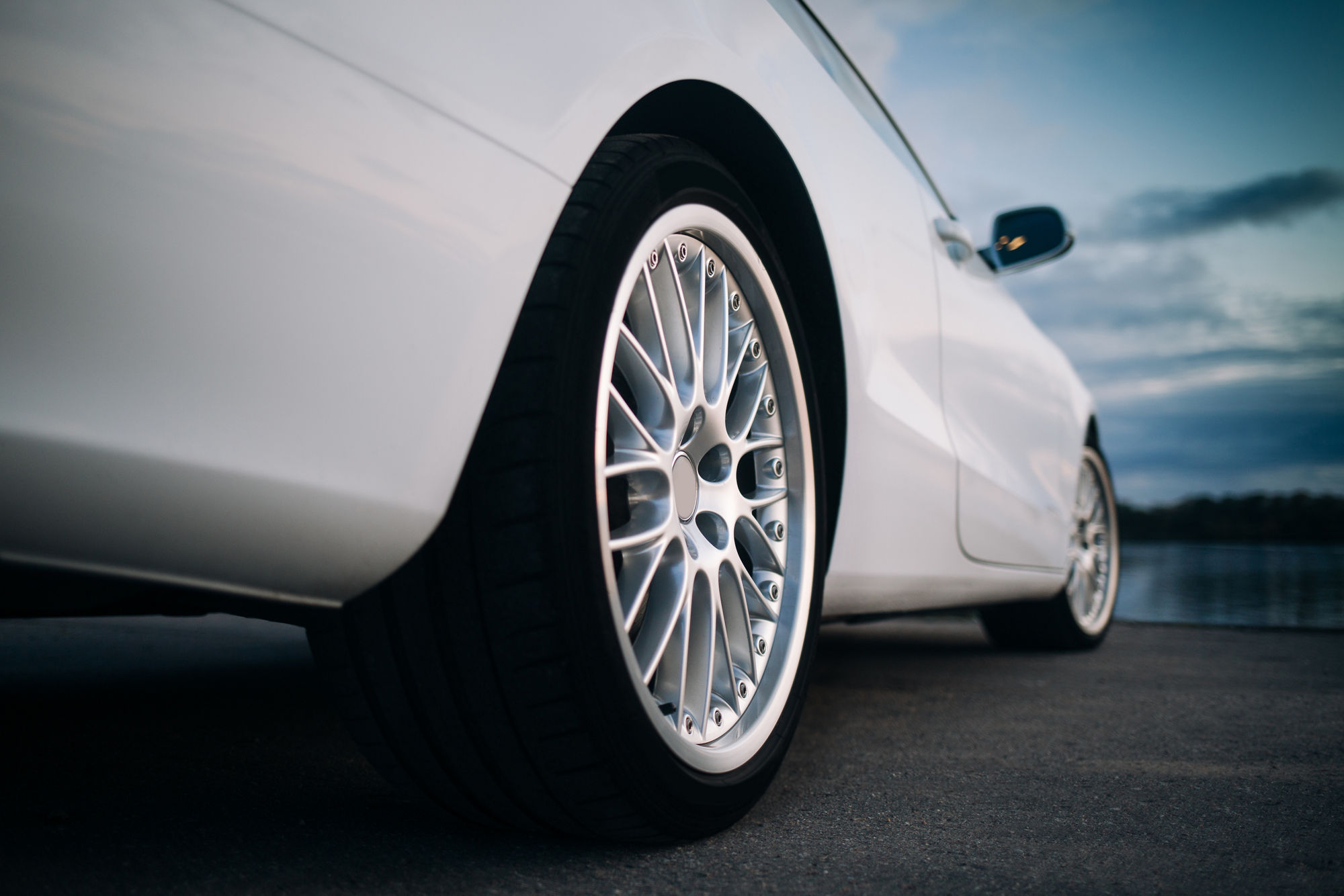 Rear wheel of car sport car
