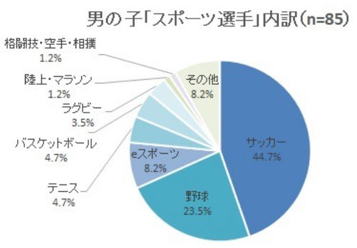 図 男の子 スポーツ選手 内訳（n=85）