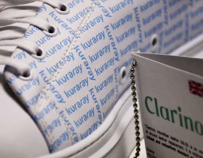 Kuraray sneakers designed with Clarino™ man-made leather