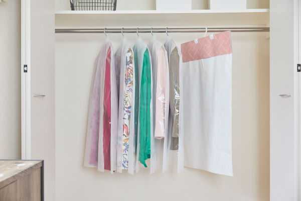 ブロック式洋服カバー（ショート）収納イメージ