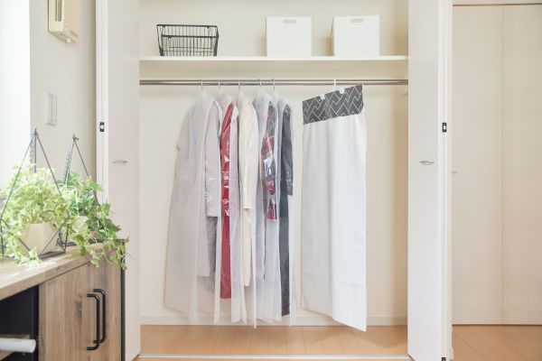 ブロック式洋服カバー（ロング）収納イメージ