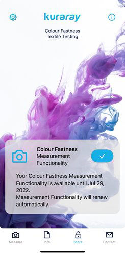 An annual subscription to this Kuraray app turns an iPhone into a tool to measure the colour fastness of materials.
