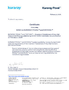 SVHC Certificates