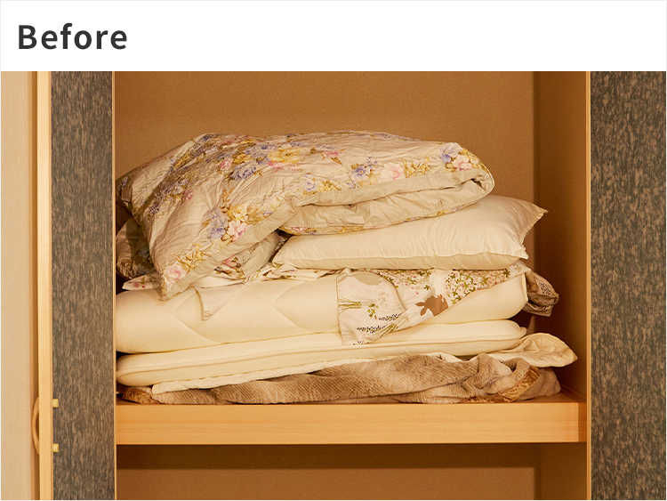布団一式をまるっと収納。急な来客にもすぐに対応できる！