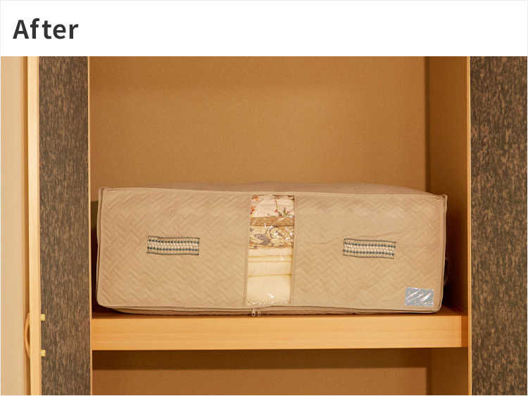 布団一式をまるっと収納。急な来客にもすぐに対応できる！