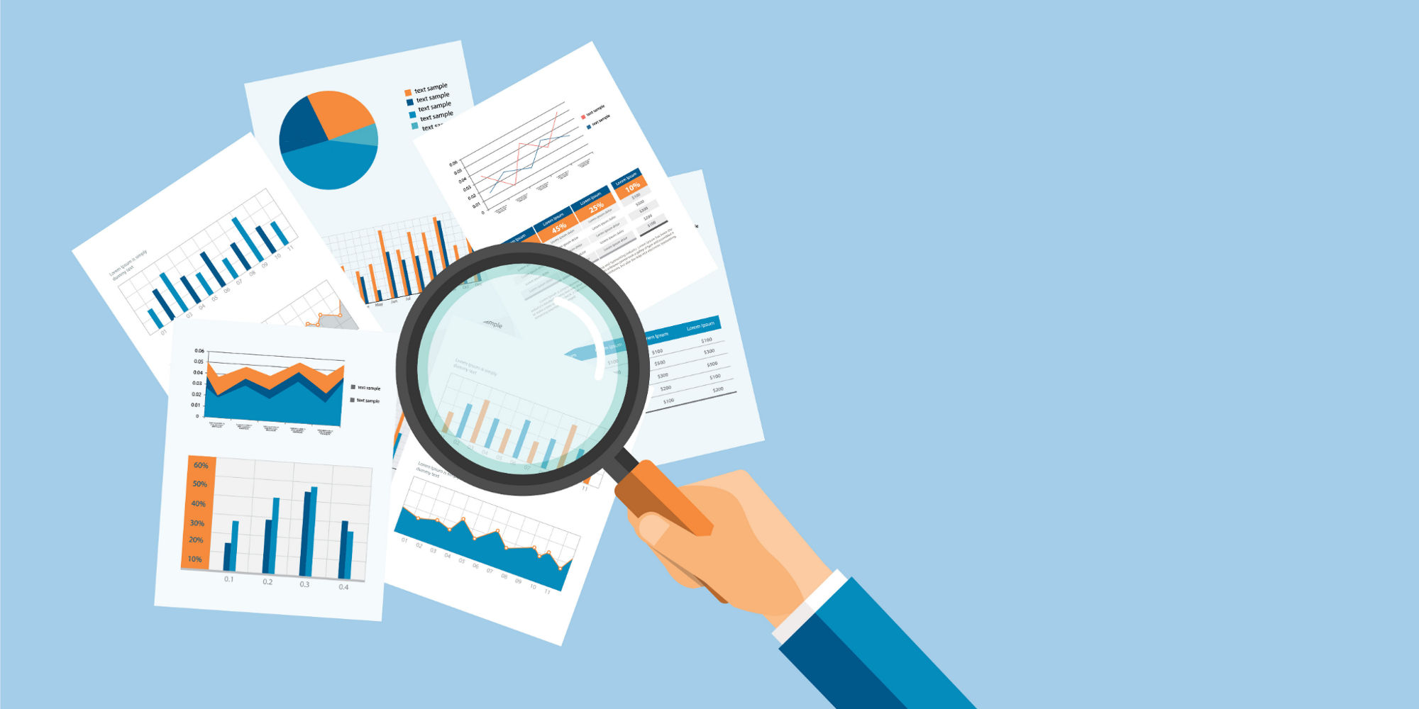 Illustration : Magnifying Glass and Report