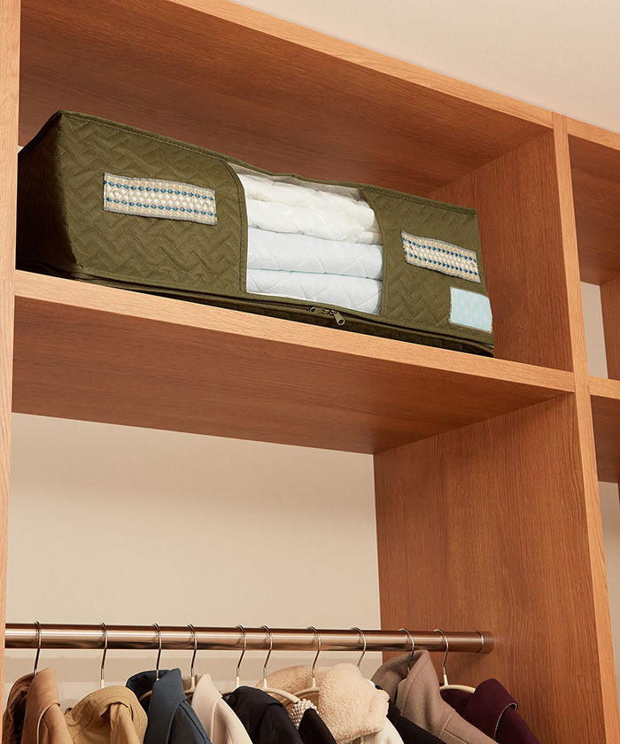 防ダニ・抗菌防臭／衣類や寝具が入る収納袋　活用イメージ