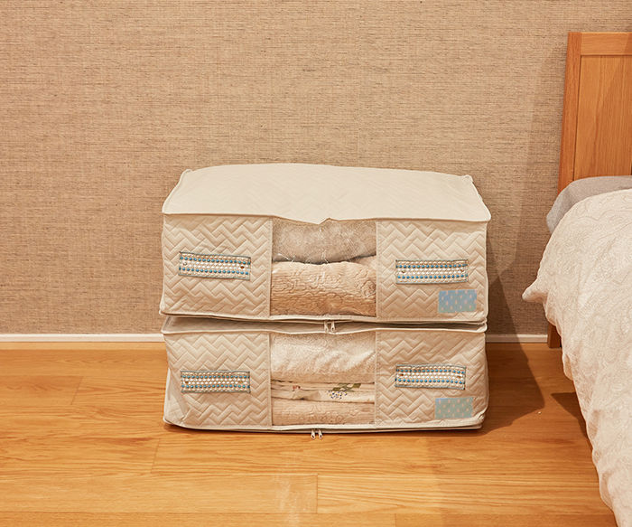 防ダニ・抗菌防臭／衣類や寝具が入る収納袋　活用イメージ