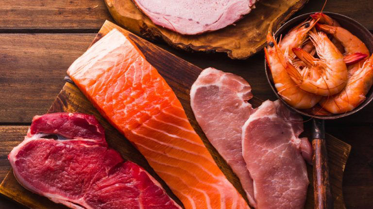 Different kinds of meat on a plate 