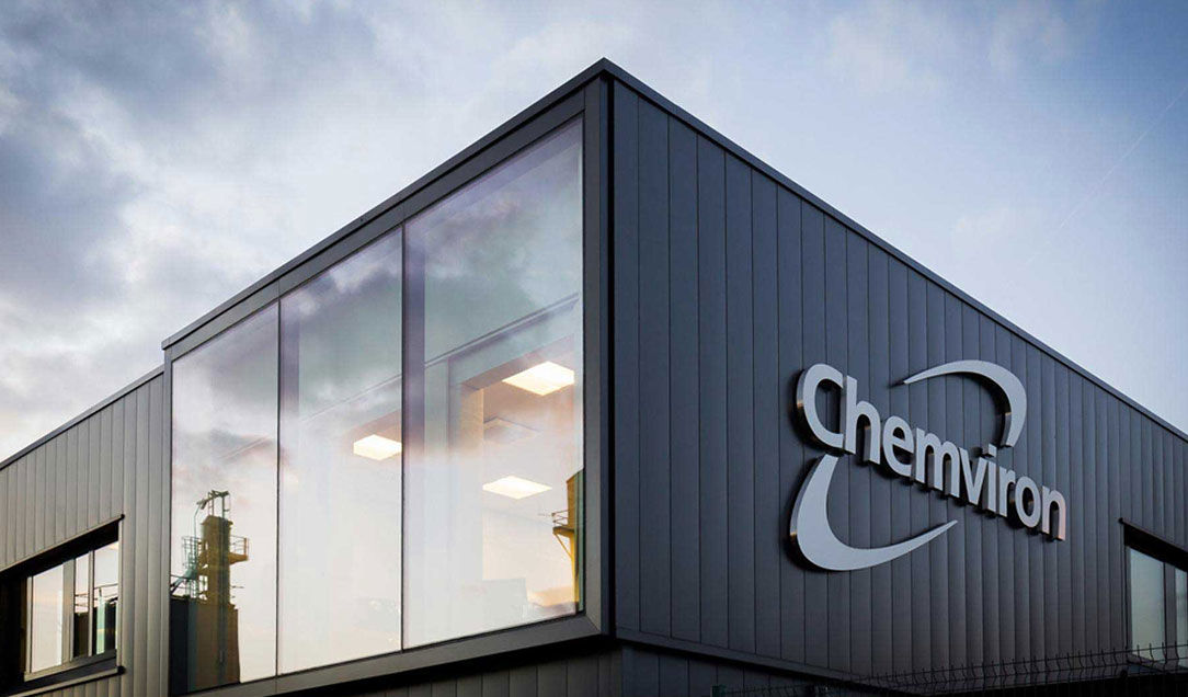 An exterior shot of the Chemviron office.