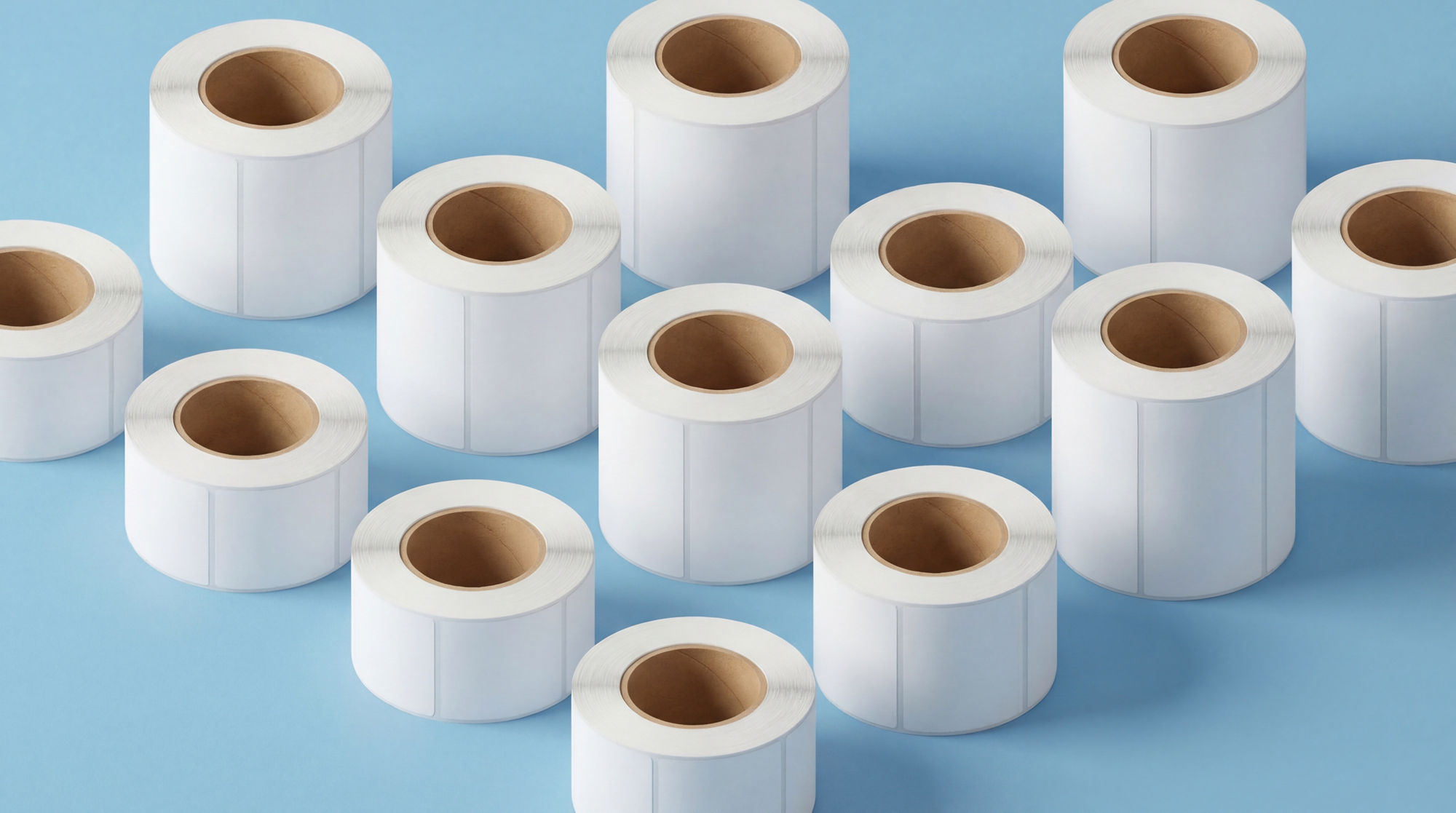 Thermal label rolls for packaging