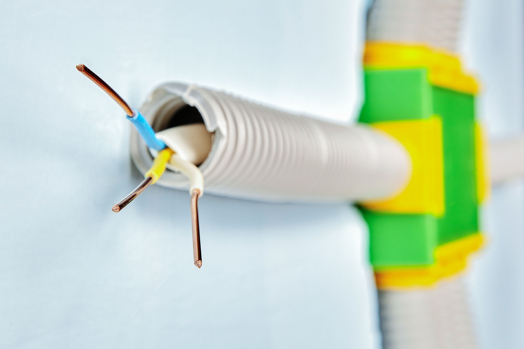 electrical wiring in plastic conduit