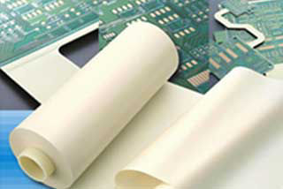 Cross section through an optical fiber cable: you can see the insulating fibers and the cables protruting