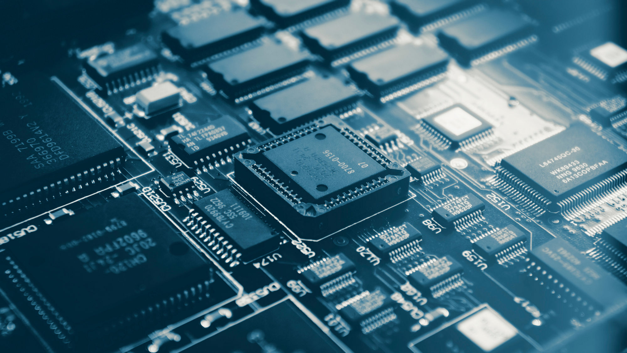 A circuit board with the electronic components.