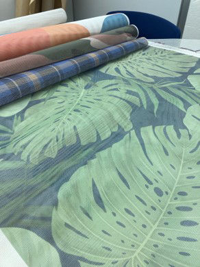 Example of printing on Ammonia odor decomposition mesh (Plant pattern, etc.)