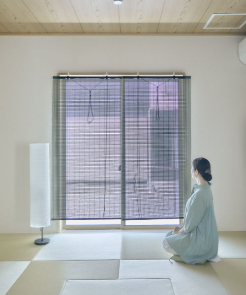 Heat‑shielding roll-up sun shade (Sudare) Use Image; Luxurious finish that fits both Japanese and Western-style rooms.