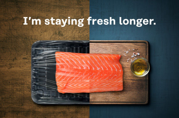 写真 新鮮なままのサーモンの切り身 I'm staying fresh longer.