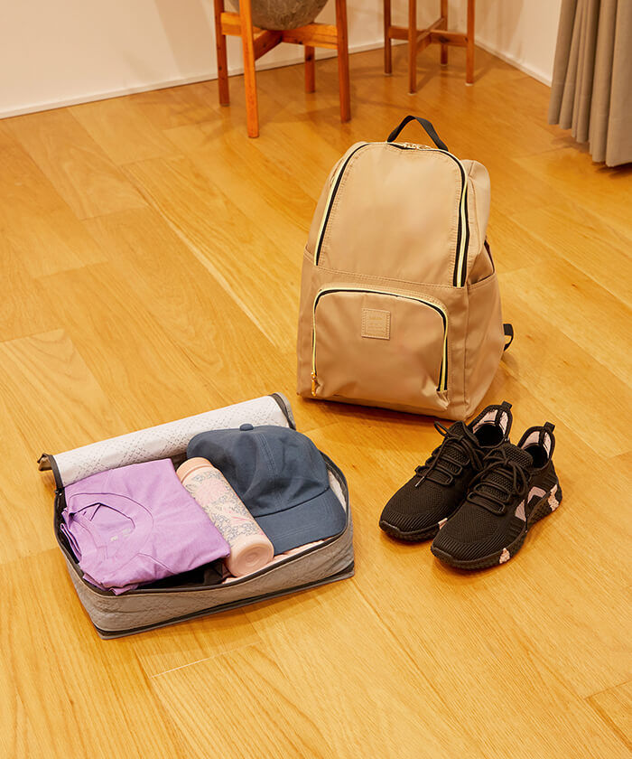 Deodorizing travel pouch with compartments Use Image