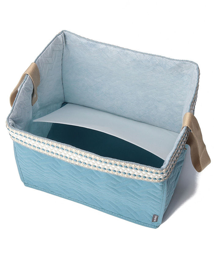 Deodorizing foldable storage box; The bottom board is sewn to one side.